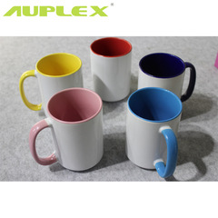 熱轉印彩色心形手把內彩杯馬克杯烤杯機陶瓷杯塗層杯廣告禮品杯