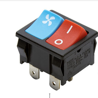 21×24双按键双刀单掷船型开关RL3-2双控电源开关防水船型开关