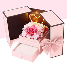 创意礼物 玫瑰花盒 双开门礼盒 礼品包装盒 项链首饰盒