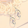 Long fashionable universal hypoallergenic earrings, silver 925 sample, simple and elegant design