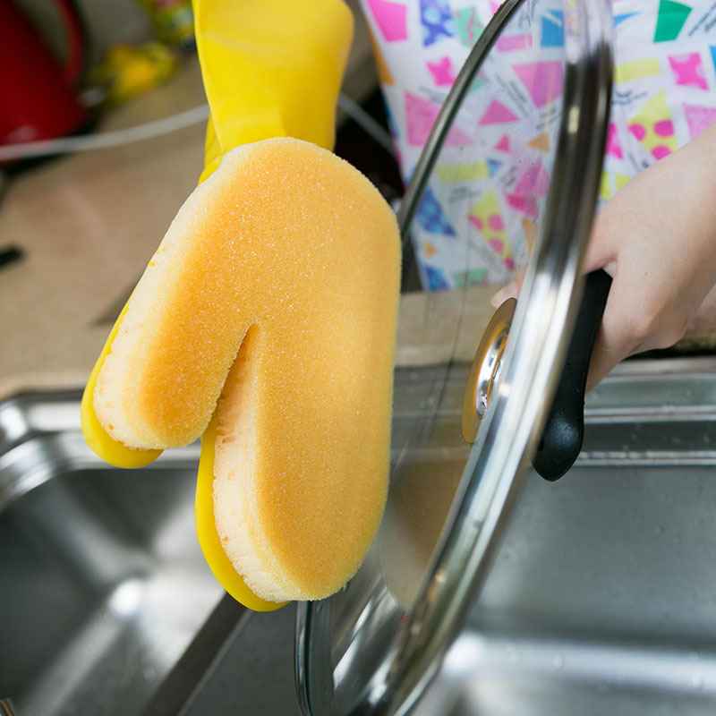 Limpieza del hogar esponja filtro guantes de látex hogar multifuncional guantes de goma