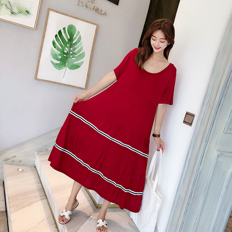 2025 New Summer Plus Size Modal Dress Loose Version Maternity Dress Plus Size Sleeping Girl Dress Cake Dress 2025 New Summer Plus Size Modal Dress Loose Version Maternity Dress Plus Size Sleeping Girl Dress Cake Dress