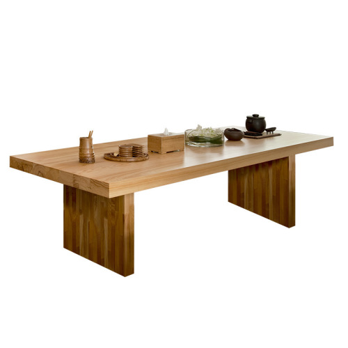 Japanese solid wood tea table set for home living room tea ceremony desk office original wood large plank tea table and chairs