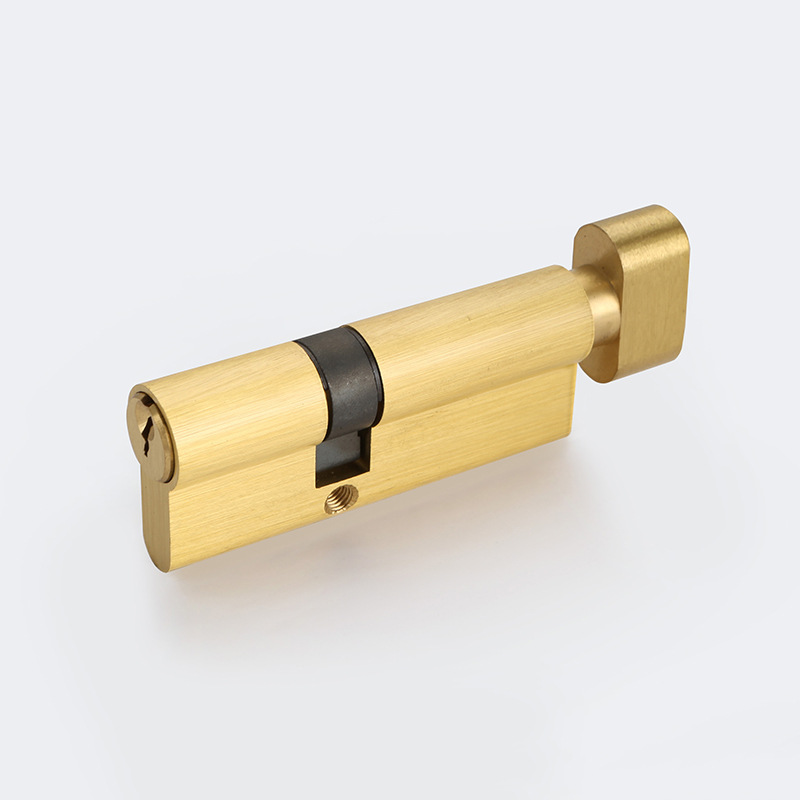 Todo cobre estándar europeo cerradura cilindro único abierto arena sello color bloque medio agujero cerradura cilindro llave ordinaria cerradura accesorios fábrica al por mayor