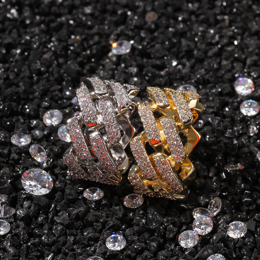 Men's Cuban Link Ring With Micro Paved Zircon And Real Gold Finish_voghion.com