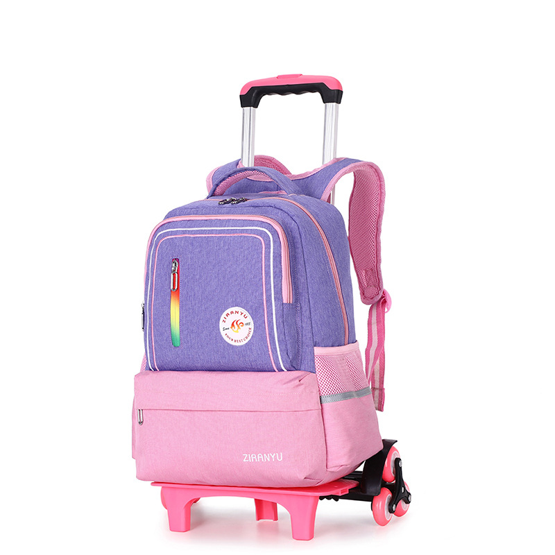 Liquidación estudiante de escuela primaria trolley schoolbag 8-12 años de edad masculino 2-5 grado niños desmontables escalada de escaleras de seis ruedas