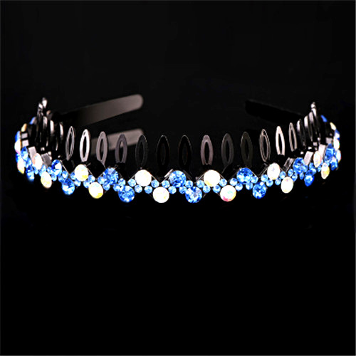 Venta al por mayor celebridad de internet dentado antideslizante diadema banda de pelo horquilla de las mujeres clip de pelo tocado de las mujeres todo partido rhinestone pelo presionando anillo de pelo