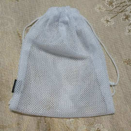 厂家定制LOGO纱网袋束口抽绳纱袋纱网布袋透明耐磨首饰礼品袋可印