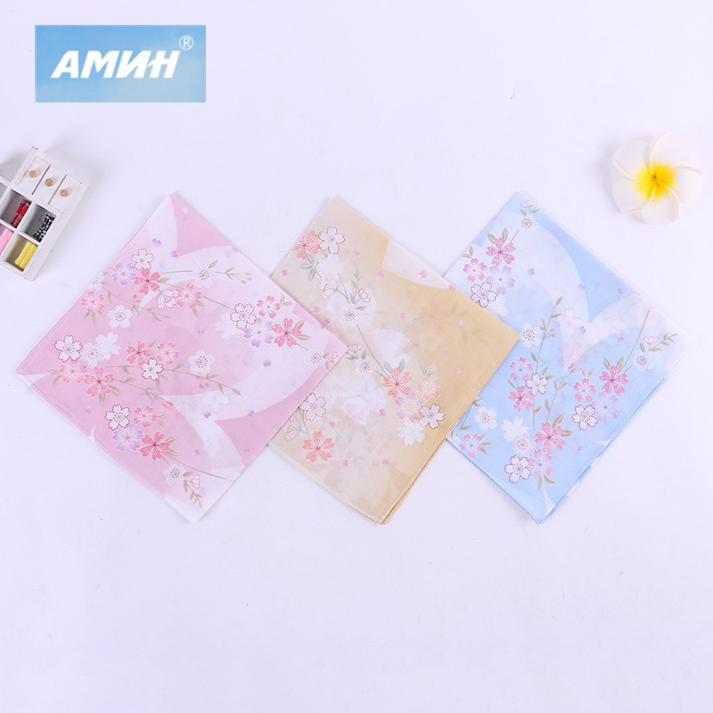 45cm纯棉60s精梳棉女士手帕全棉印花高档小方巾轻薄款印花手帕