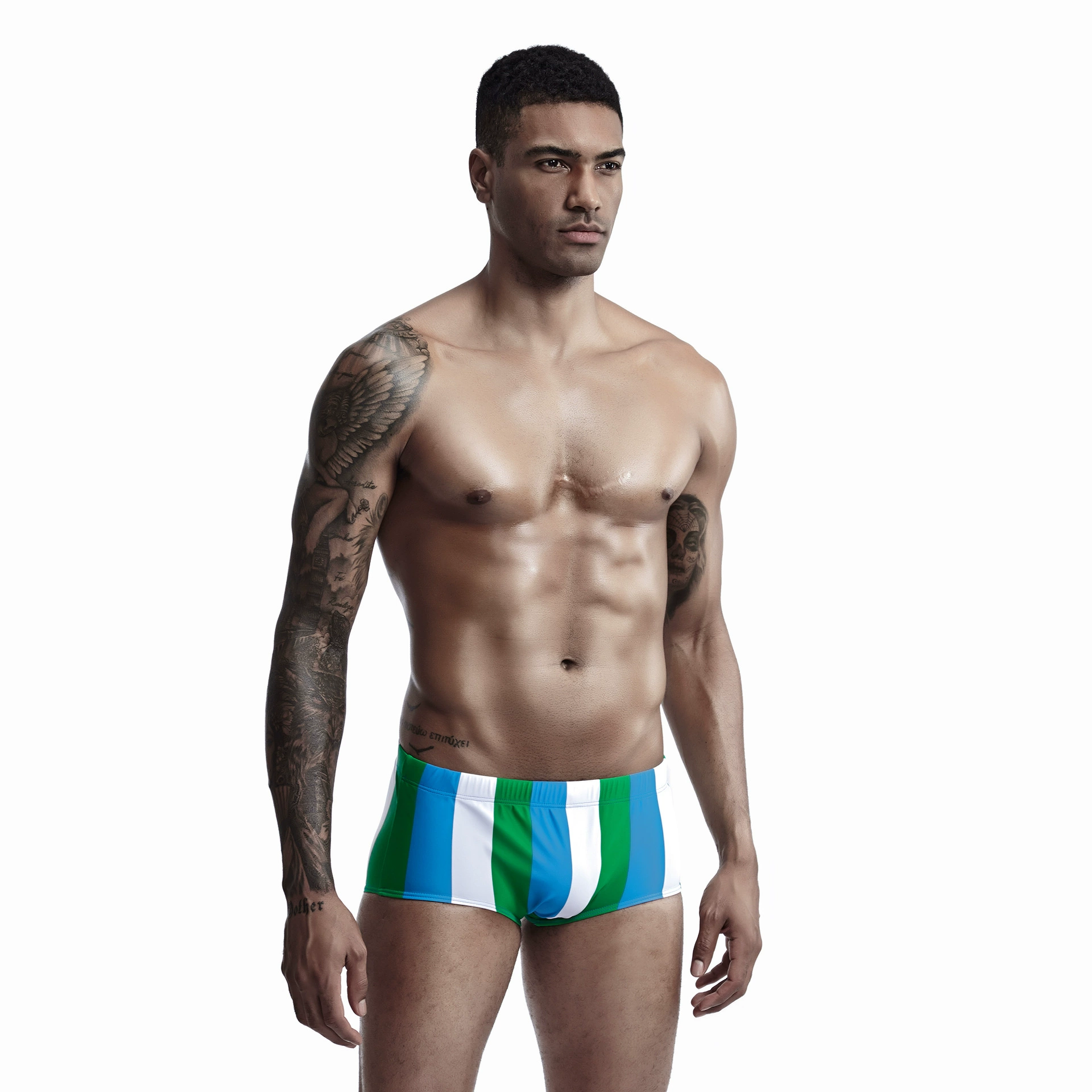 Hiben SEOBEAN мужские новые плавки с плоским поясом - Low waist sexy большие в полоску плавки оптом