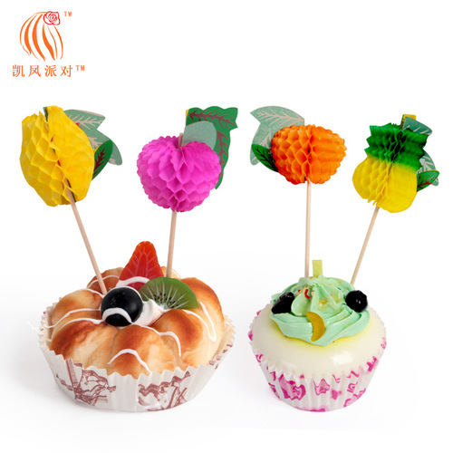 Kai Feng Party Holiday Party Table Setting Props Honeycomb Flamingo Pineapple Fruit Pick Bar Decoration Straws