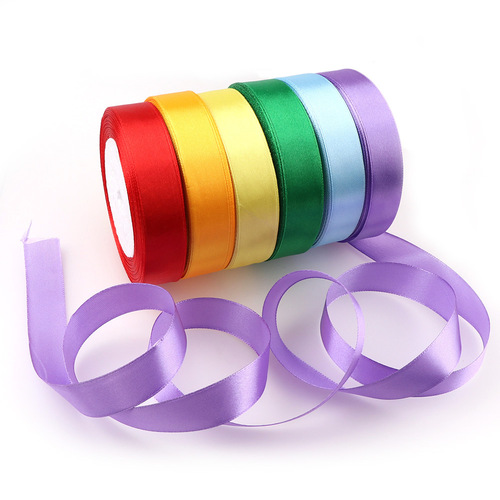 20mm polyester satin ribbon, 5yd color gauze fabric ribbon colorful ribbon, gift packaging DIY clothing wedding celebration silk ribbon 2cm