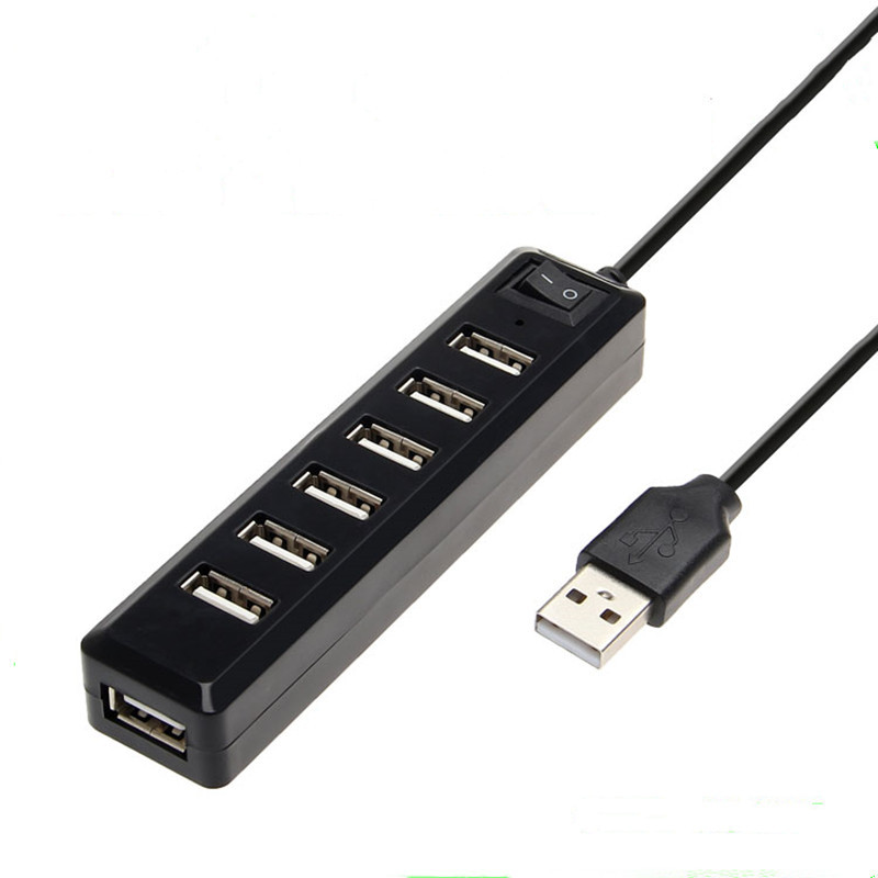 USB hub7 Puerto Hub con Interruptor USB extensor USB divisor de un arrastre siete 2,0 Hub