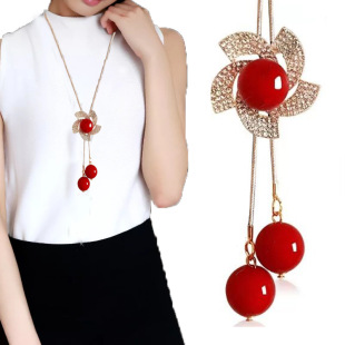 Korean Version of the New Sweater Chain Necklace for Women, Simple and Fashionable Pendant, Internet Celebrity Temperament, Versatile Tassel Accessories, Wholesale Pearls