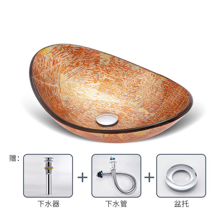 Boveiya baño lavabo de vidrio templado estilo Nórdico mesa de arte lavabo cuarto de baño lavabo