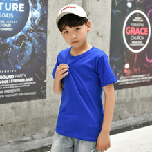 夏季圆领短袖纯色空白体恤休闲儿童舒适莱卡短袖T恤广告衫印图