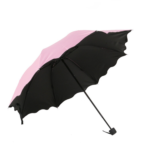 Creative ruffled edge blooming black plastic umbrella sun protection UV umbrella sun umbrella printing advertising umbrella