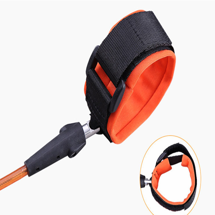 Cuerda de seguridad para tablas de surf de TPU con cable de acero de resorte marino de 7 mm de la potente fábrica de Guangdong, cuerda en espiral para vela de surf.
