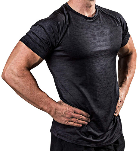 New 8-color fitness clothes for men, quick-drying breathable sports running training high-elastic tights short-sleeved sports coaching clothes