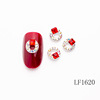 Rabbit for manicure, metal glossy jewelry from pearl, nail decoration, with gem, wholesale