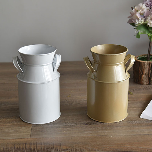 Iron vase, iron bucket, flower arrangement bucket, European style iron art dry flower flower bucket, retro old flower arrangement basket