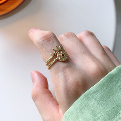 韓國韓版925純銀陽光小花戒百搭簡約網紅小眾戒指