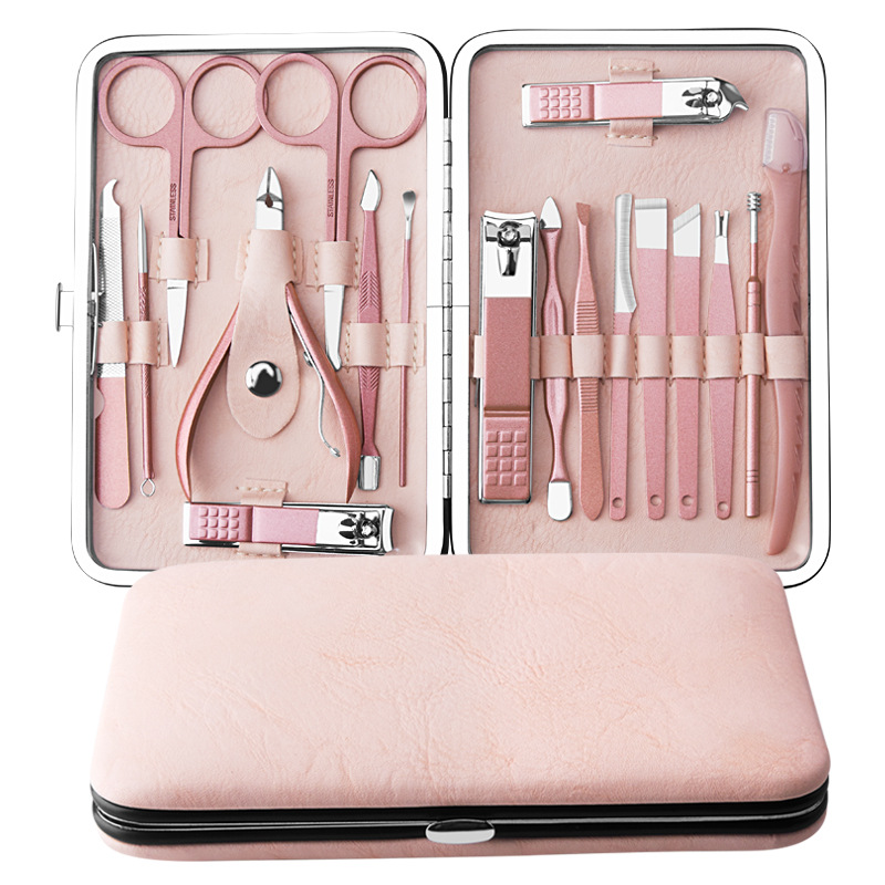 Golden set stainless steel contains rose for nails