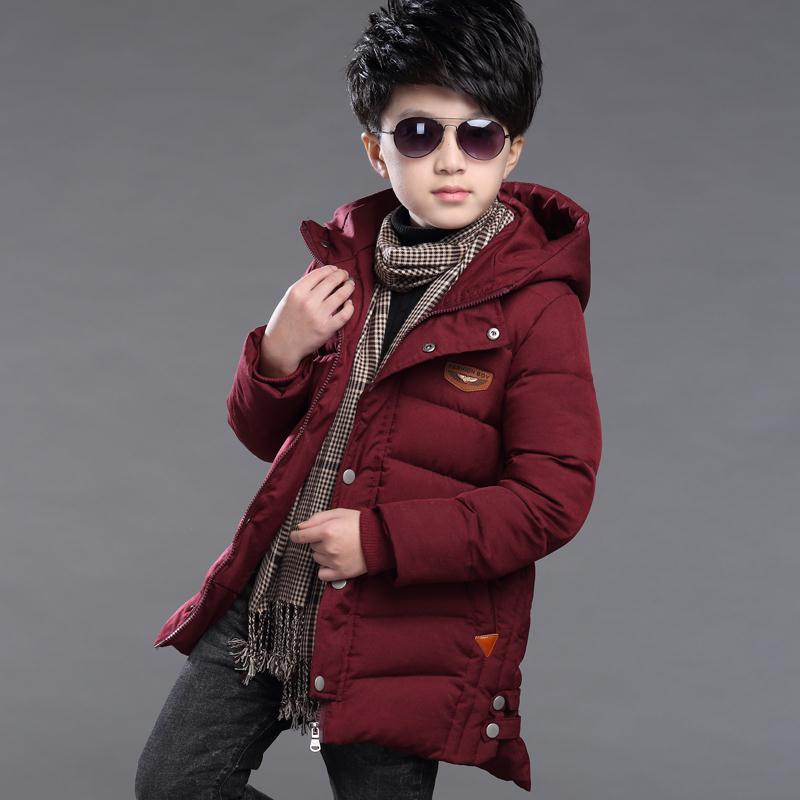 Children's clothing 2023 new boys' cotton-padded coat autumn and winter thickened mid-length children's down cotton warm medium and large children's cotton-padded jacket