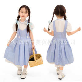 万圣节服装桃乐茜cosplay儿童绿野仙踪桃乐丝角色扮演舞台派对服