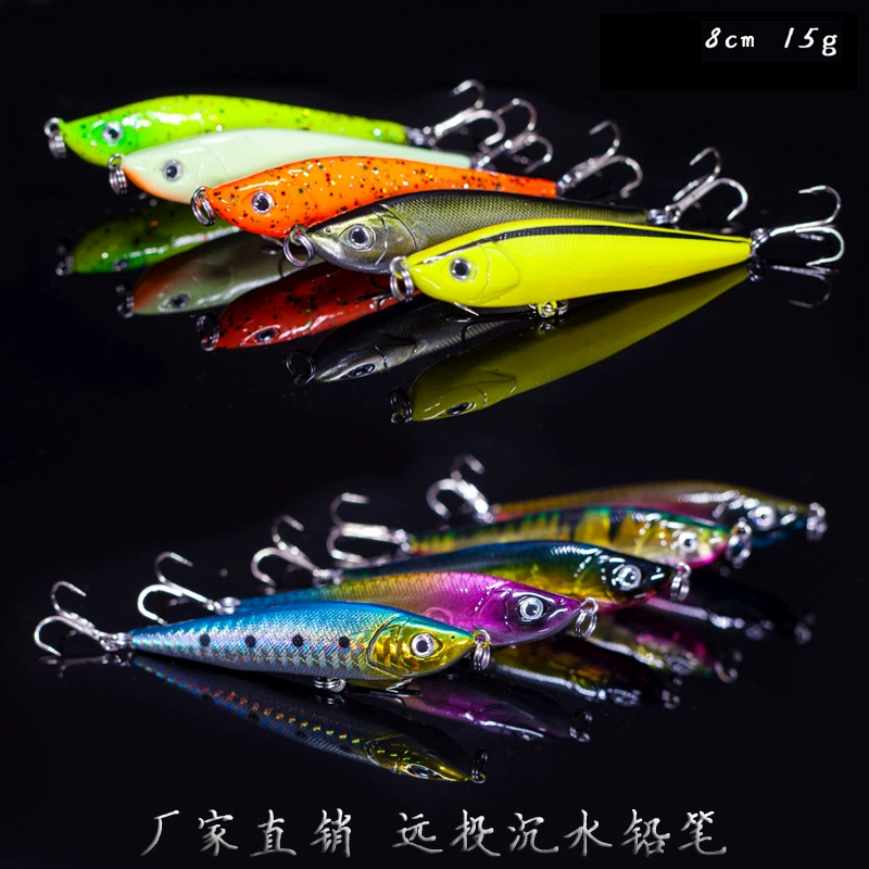 ПPen Yan Sinking Pencil Far -Det Road Asian bait 8cm 15g Tips/Fishing Set/Fake Bait