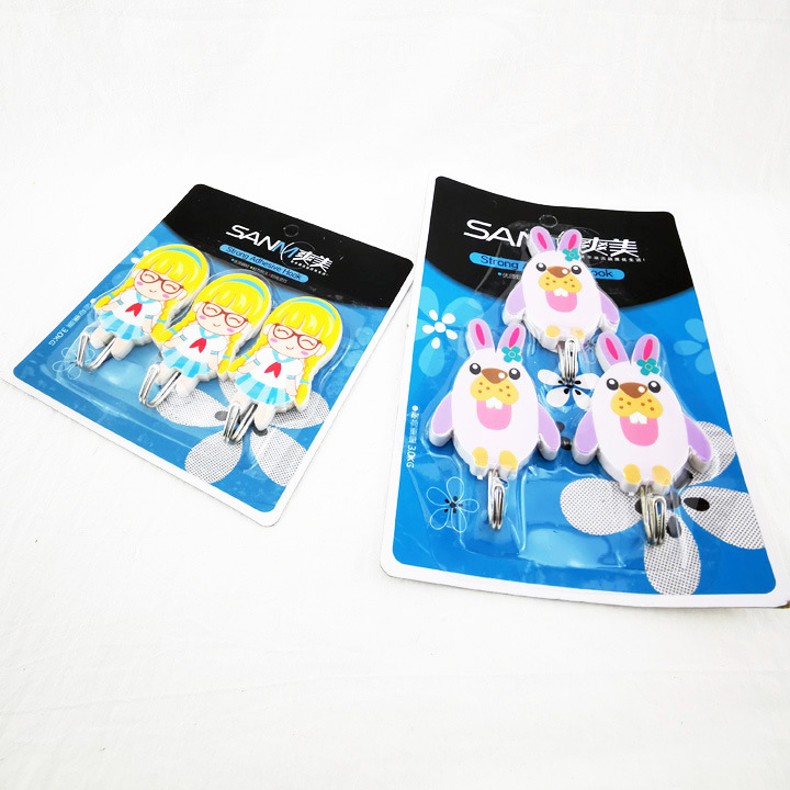 D1434 tres dibujos animados gancho creativo gancho libre de clavos Yiwu 2 yuanes tienda de suministro de compra al por mayor image 3
