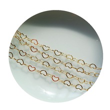 14K包金保色Love心形链子爱心散链条diy手工制作手链项链耳环配件