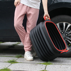 Car trash can, multifunctional, foldable car telescopic bucket, car storage and storage supplies
