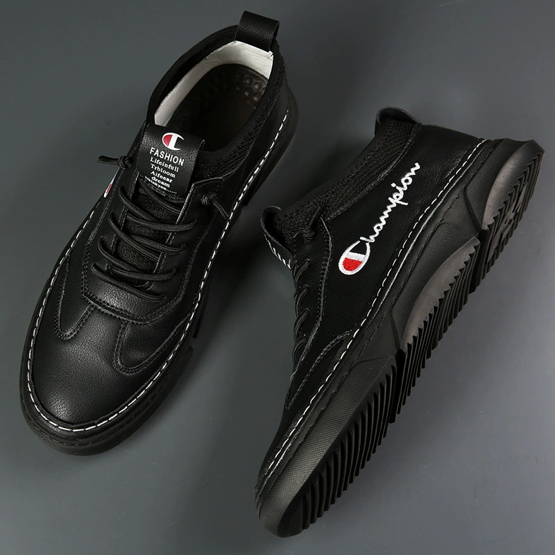 Европейская станция 2024 весна и осень маленькие белые туфли мужские кожаные корейские спортивные и повседневные туфли