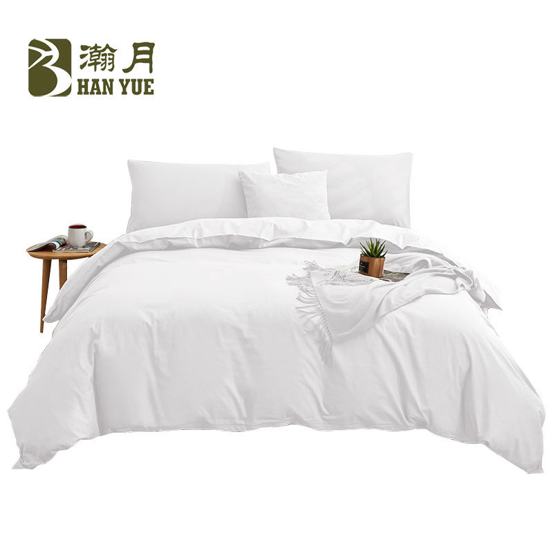 JT001 cross-border solid color 105g abrasive cloth four-piece bed sheet four-piece hotel bedding direct sales