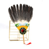 Scenic area craft fan goose fan belt blessing hole Ming fan large Zhuge Liang fan floor stalls factories wholesale feathers fan