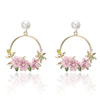 Brand cute ceramics from pearl, fashionable earrings, flowered