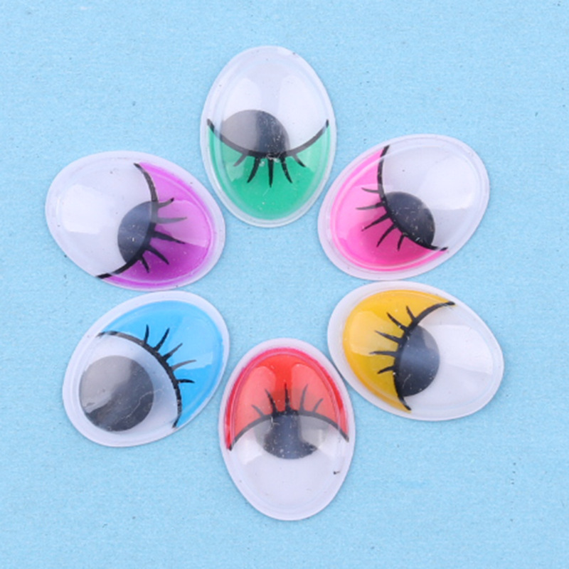 1 color ojos móviles con adhesivo creativo hecho a mano DIY con pestañas cuentas de ojos pegatinas color blanco y negro ojos arcilla Accesorios