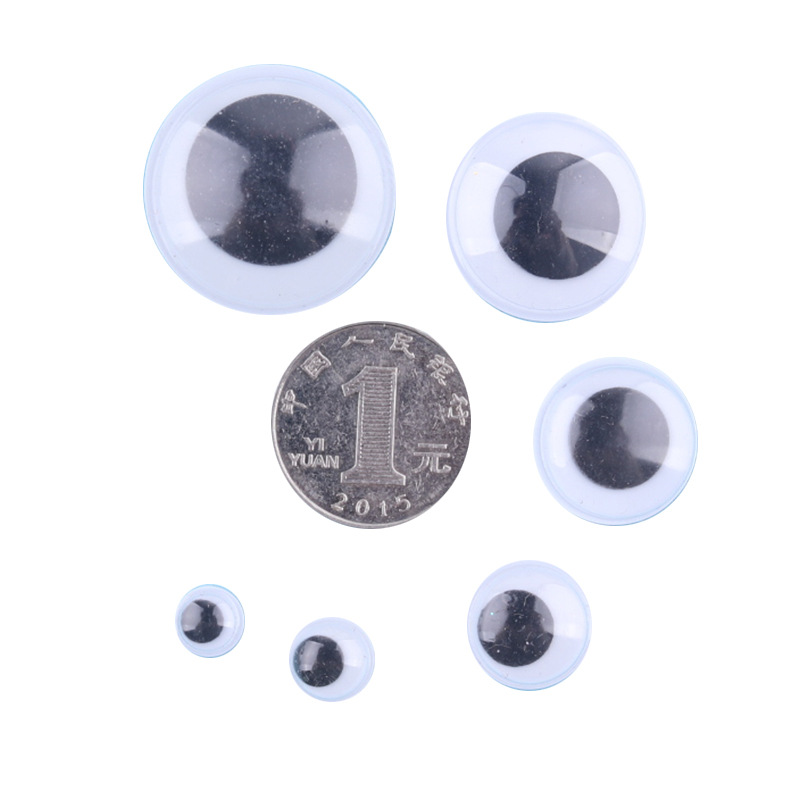 1 color ojos móviles con adhesivo creativo hecho a mano DIY con pestañas cuentas de ojos pegatinas color blanco y negro ojos arcilla Accesorios