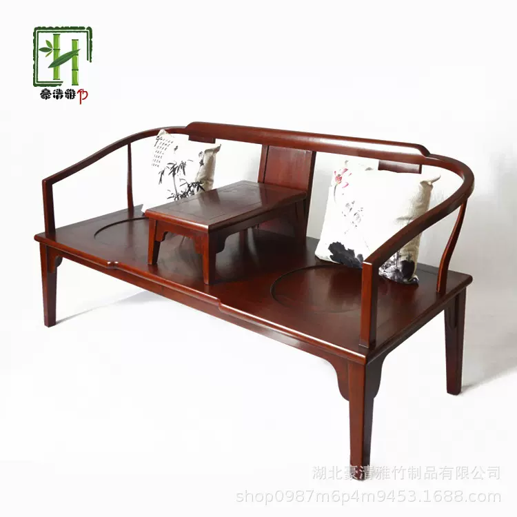 立豪竹制品厂新中式刺猬紫檀沙发 靠背椅 会客沙发红木长椅禅椅