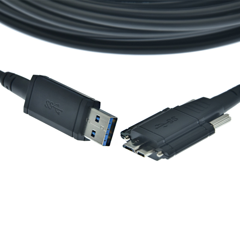 工业相机线USB3.0 A公转Micro B带锁高柔拖链线USB相机数据连接线