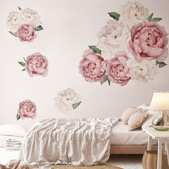 Fanxi Creative Peony Flower Series Wall Stickers Blossoming Peonies Personalized Combination Home Decoration Self-Adhesive Wall Stickers