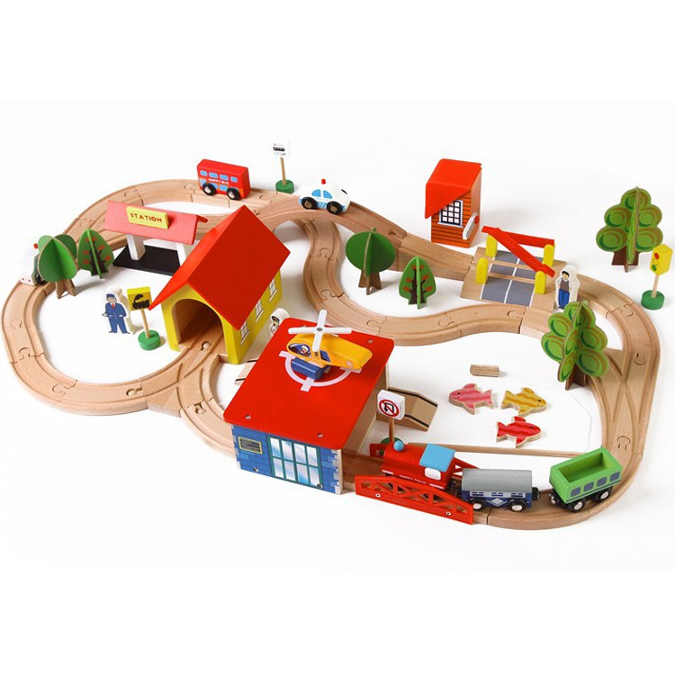 Bloques de construcción educativos de juguetes de trenes para niños de 4 a 6 años, juego de vías de tren para niños y niñas, venta al por mayor transfronteriza.