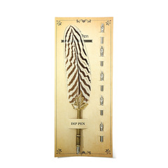 Cardamom natural feather steel pen wholesale dip pen business gift opening gift direct factory supply set of pen tips