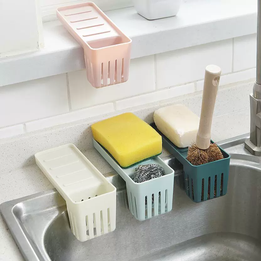 A2769 Kitchen with a suction cup suction sink drain water faucet storage basket storage hanging basket sponge shelf