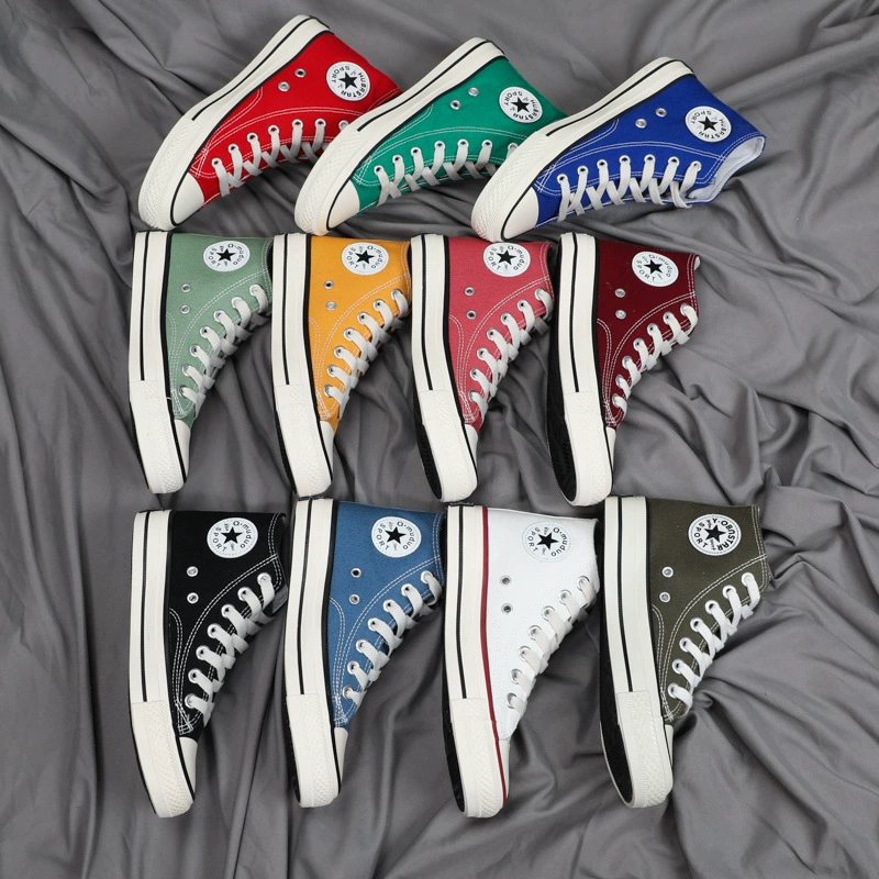 Высокие парусиновые туфли 2024, новинка 1970-х годов, Женская универсальная Модная студенческая Тканевая обувь в Корейском стиле Harajuku ulzzang, обувь для досок