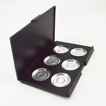 6色眼影塑盒包材 彩妆方形哑黑眼影盘修容盒腮红盒 源头厂家供应