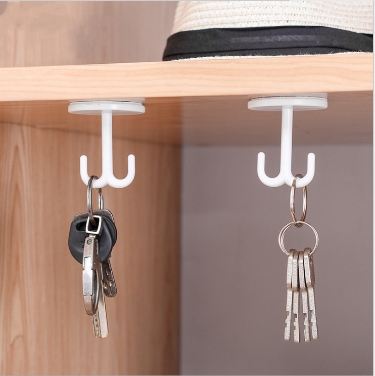 6个装吸顶挂钩吊钩免钉强力承重创意免打孔无痕厨房衣柜桌底挂钩