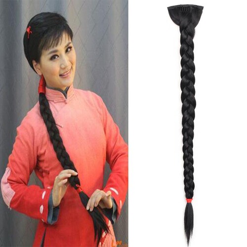 Gothic wig three-strand braid fuzzy braid, studio photo shoot long hair wig with big braids
