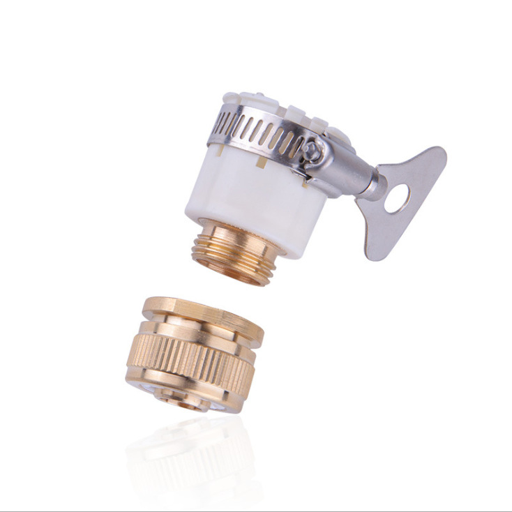 Herramientas de COCHES 2-en-1 Estándar de Cobre lavadora conector de tubería de agua de lavado de coches $ number puntos grifo Conector Universal image 5